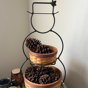 Longaberger iron snowman basket